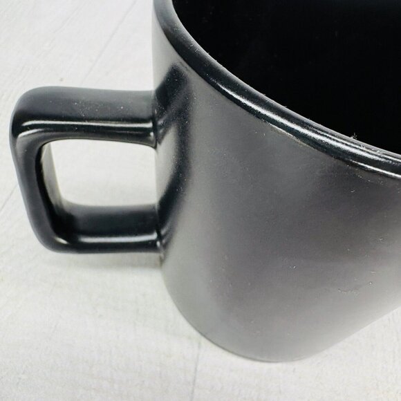 Stone + Lain CELINA Matte Black Modern Coupe 12oz Stoneware Cups Mugs Set of 4 - Picture 12 of 16